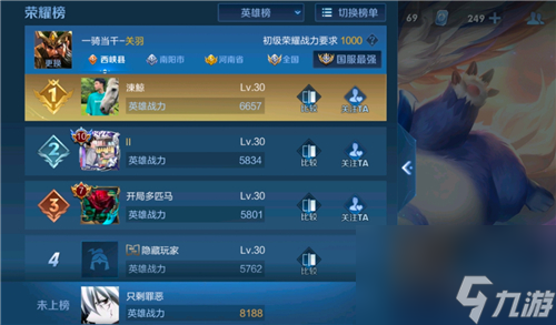 周一了為什么沒稱號 王者榮耀戰力夠了怎么沒有上榜